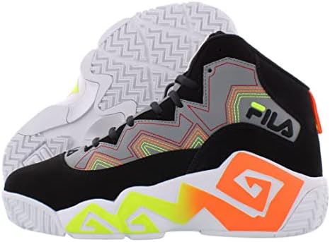 FILA Herren Leichte Basketball Mittelhohem Schaft Sneaker 43 EU Monument Schwarz Shocking Orange, 43