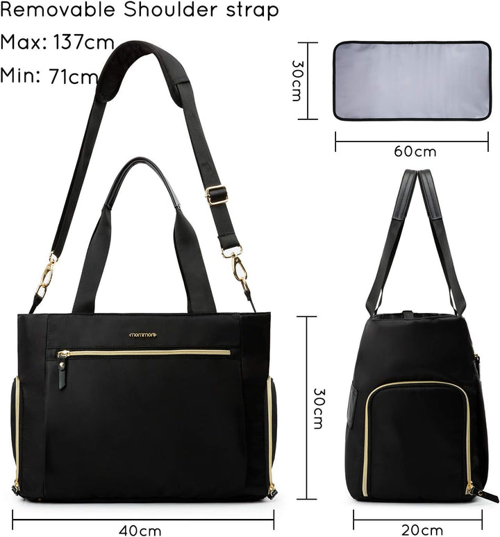 mommore Brustpumpentasche/Wickeltasche mit 15-Zoll-Laptopfach, passend für die meisten Brustpumpen w