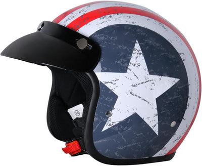 Zorax ZOR-604 USA XL (61-62cm) Offenes Gesicht Motorradhelm Jethelm Damen und Herren Rollerhelm ECE