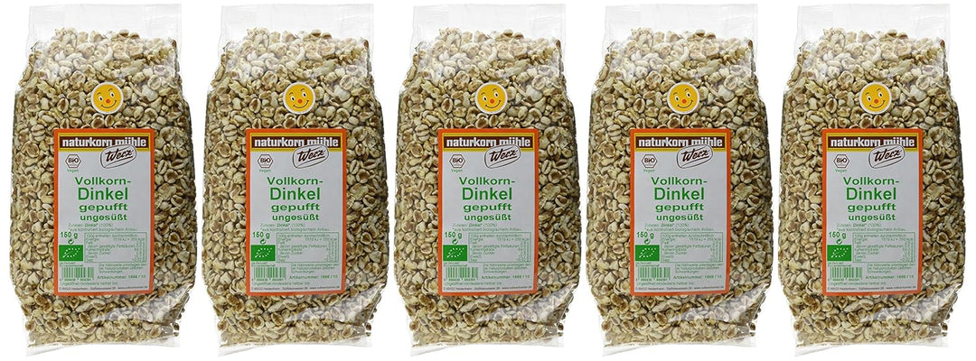 Werz Vollkorn-Dinkel gepufft ungesüsst, 5er pack (5 x 150g)
