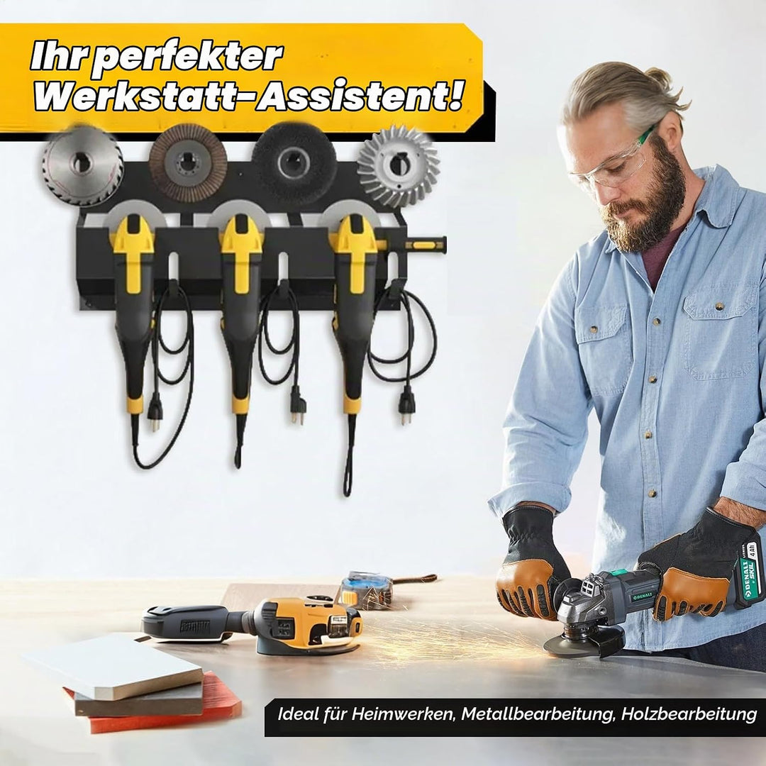 2-in-1 Winkelschleifer Halterung,Tragfähigkeit 66LB,3 Fächern,Winkelschleifer Halter Wandhalterung f