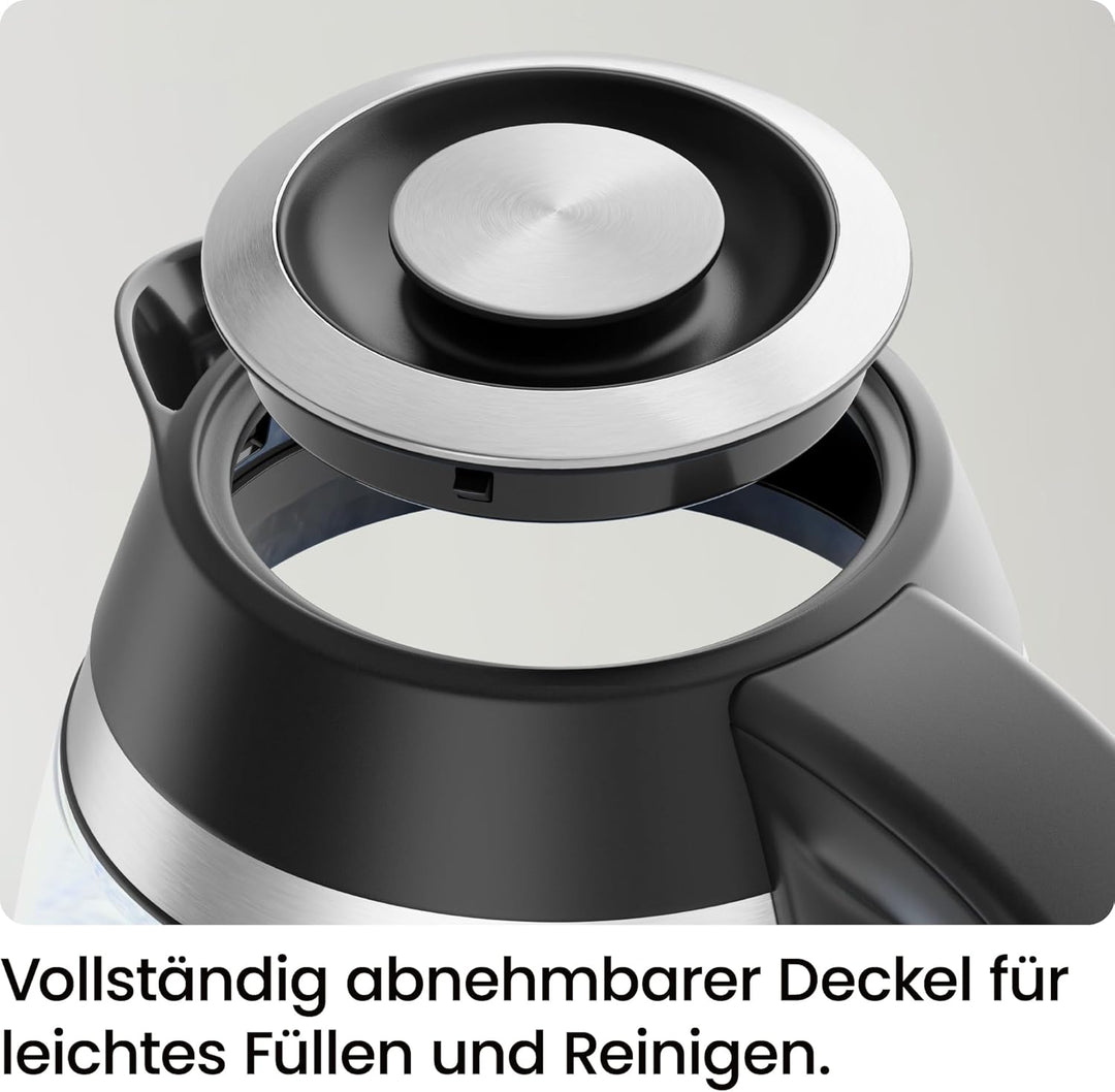 Chefman Elektrischer Wasserkocher, 1.8L 3000W, abnehmbarer Deckel, automatische Abschaltung, Trocken