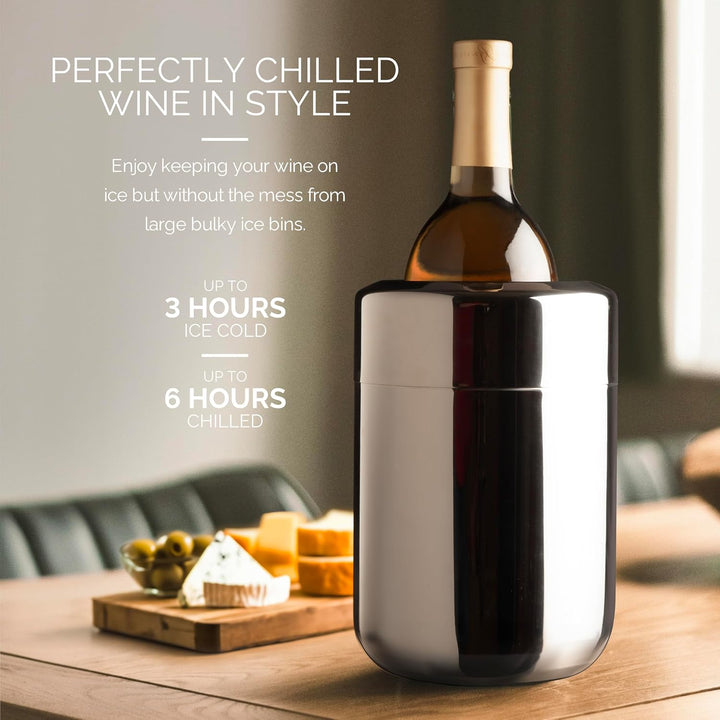 FINAL Touch Stainless Steel Wine Chiller with Removable Gel Freezer Packs Edelstahl-Wein-Kühler mit