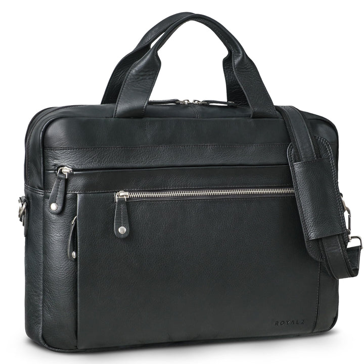 ROYALZ Moderne Vintage Umhängetasche Herren Leder gross 'Boston' - ideal als 14-15,6 Zoll Laptoptasc