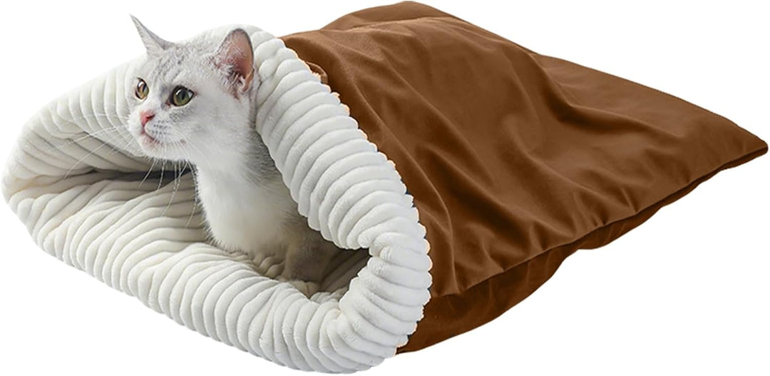 Katze Schlafsack - 250 g, gemütlicher Plush -Kuschel -Sack für Ruhe, Kuschel, versteckt sich mit wär