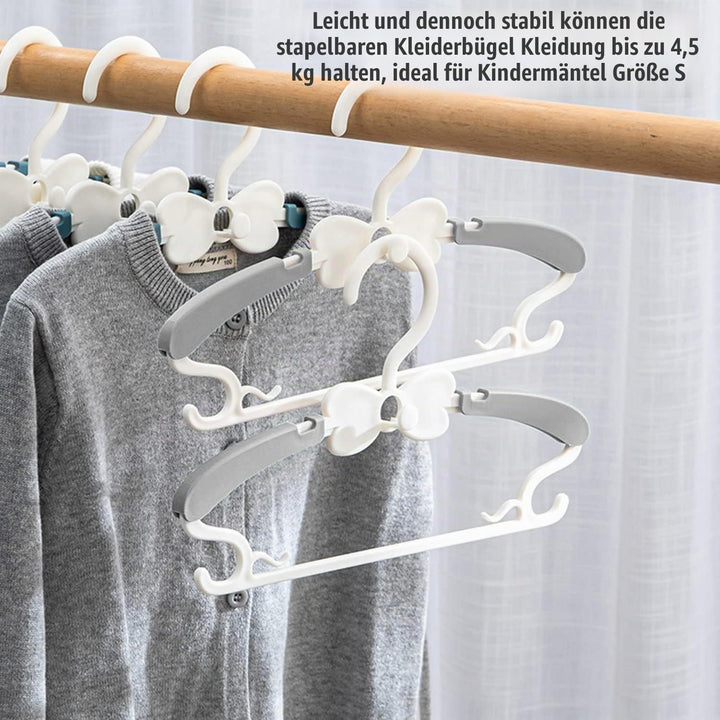 WJWSKI Kleiderbügel Kinder，50 Stück 29-37CM Mitwachsende Kinderkleiderbügel Stapelbare Baby Kleiderb
