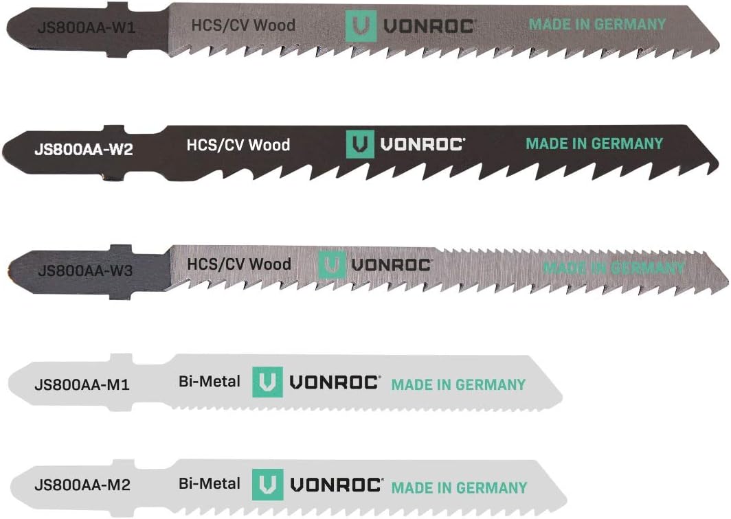 VONROC Stichsäge elektrisch 550W - Pendelhubstichsäge mit Staubabsaugung, variable Schnittwinkel & G