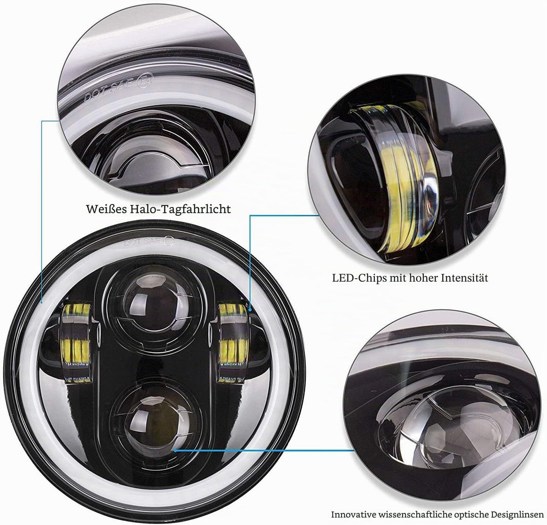 'Neue Typ 5.75 5 3/4 Zoll LED Scheinwerfer Engel Augen für Halo Motorrad (EIN Jahr Garantie) Version