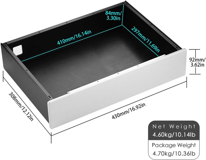 DIY Verstärker Aluminium Gehäuse Audio DAC Vorverstärker Chassis B430×T308×H92 (430×308×92 mm), 430&