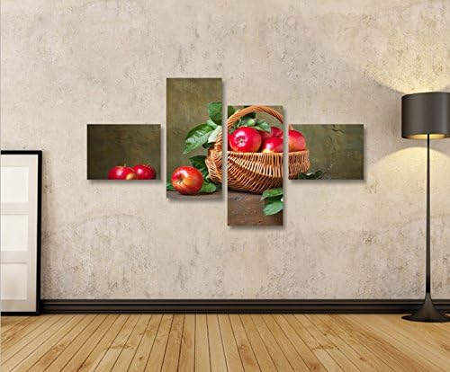 islandburner Bild Bilder auf Leinwand Obstkorb Äpfel Früchte Küche Obst 4L XXL Poster Leinwandbild W