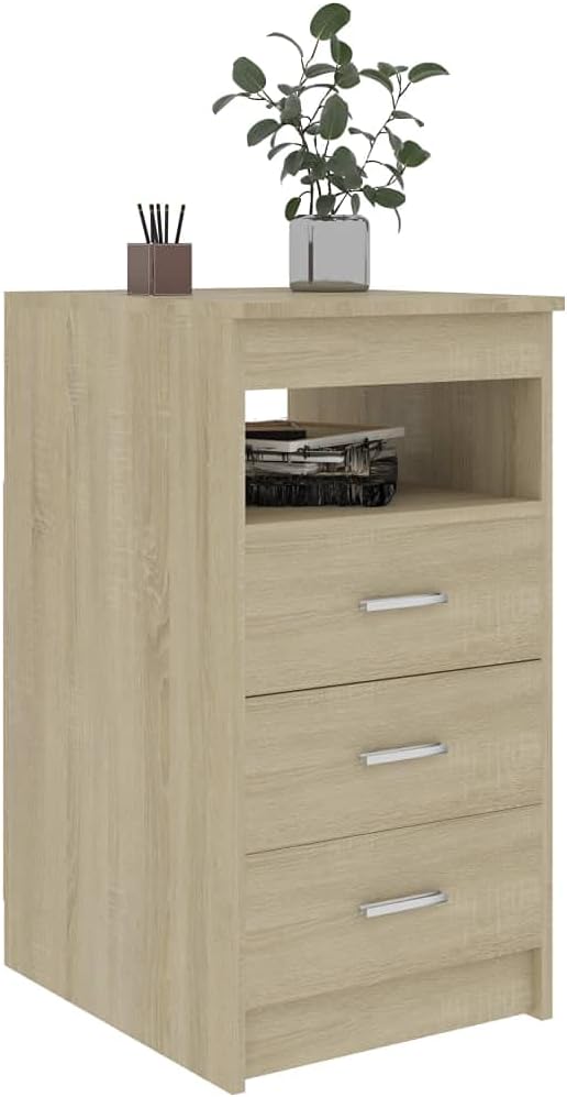 Spanplatte Sideboard mit 3 Schubladen und 1 oberen Ablagefach Seitenschrank Vitrinenschrank Ankleide