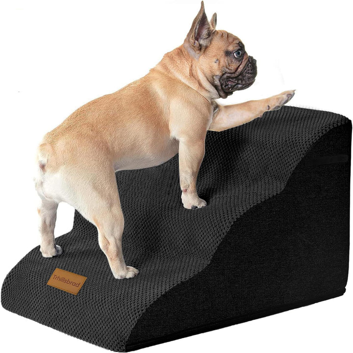 Breiter Hundetreppe 3 Stufen 30cm hoch für Kleine Hunde, Hochdichtem Schaumstoff Haustiertreppe, Was