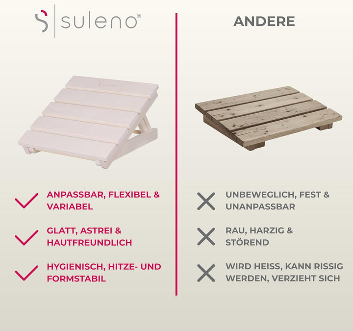 SULENO Sauna Kopfstütze JARI verstellbar Espe Nackenstütze Kopfkeil