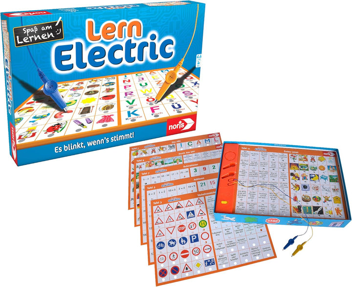 Noris 606013711 Lern Electric Der Lernspiel-Klassiker was passt zusammen, ab 6 Jahren & 606013721 Re