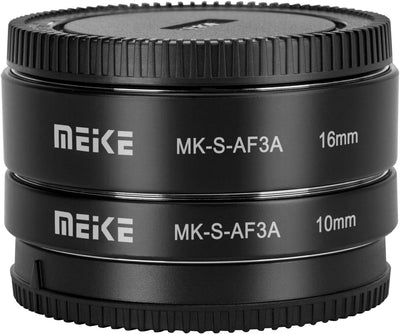 Meike MK-S-AF3A Metall-Autofokus-Makro-Verlängerungsrohr-Adapterring (10 mm + 16 mm) für Sony Mirror