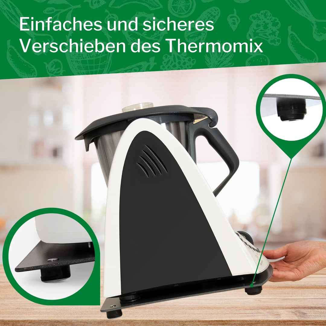 Gleitbrett kompatibel mit dem Thermomix TM31 in Anthrazit-grau von Leckerhelfer