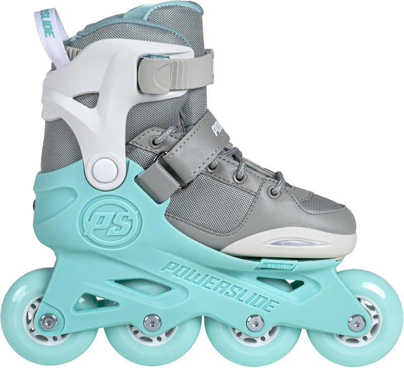 Powerslide Inline Skates Rocket Grey, grössenverstellbar, Grau/Grün für Kinder, ABEC 7 Pro Kugellage