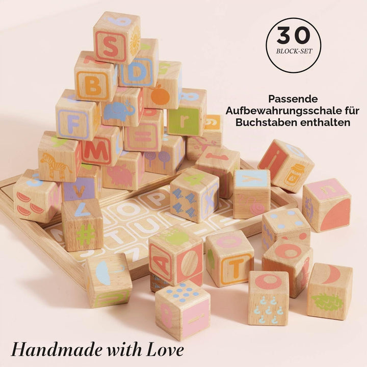 Le Toy Van – Pädagogisches Petilou ABC Alphabet Holzbauklötze für Kleinkinder und Babys | Für Mädche