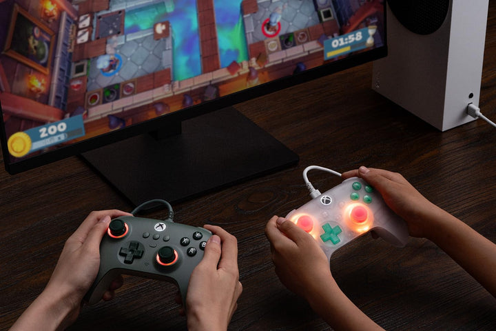 8Bitdo Ultimate Mini Wired Controller for Xbox with RGB Lighting Fire Ring, Hall Effect Joysticks an