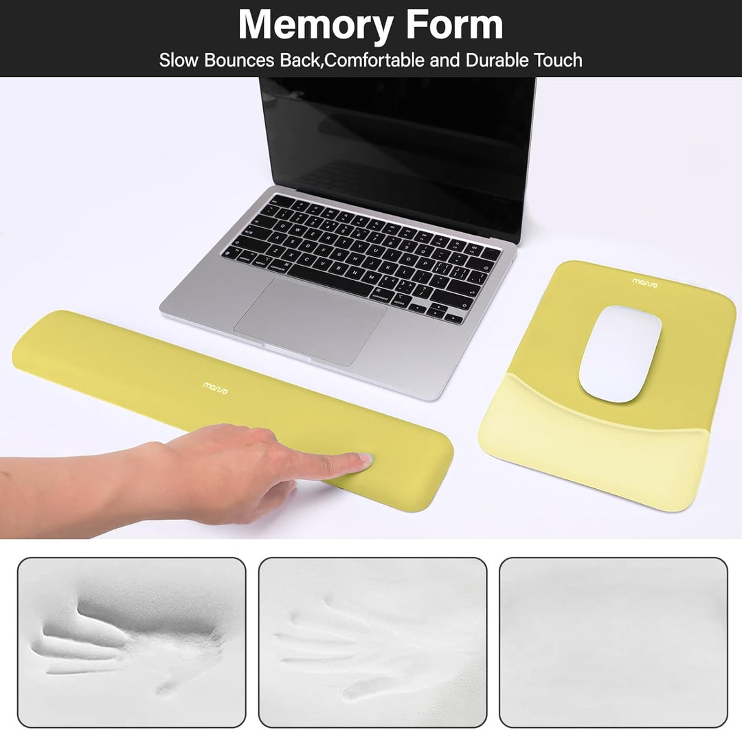 MOSISO Handballenauflage für Mauspad & Tastatur Set – Rechteckig Ergonomisches Mauspad & Handauflage