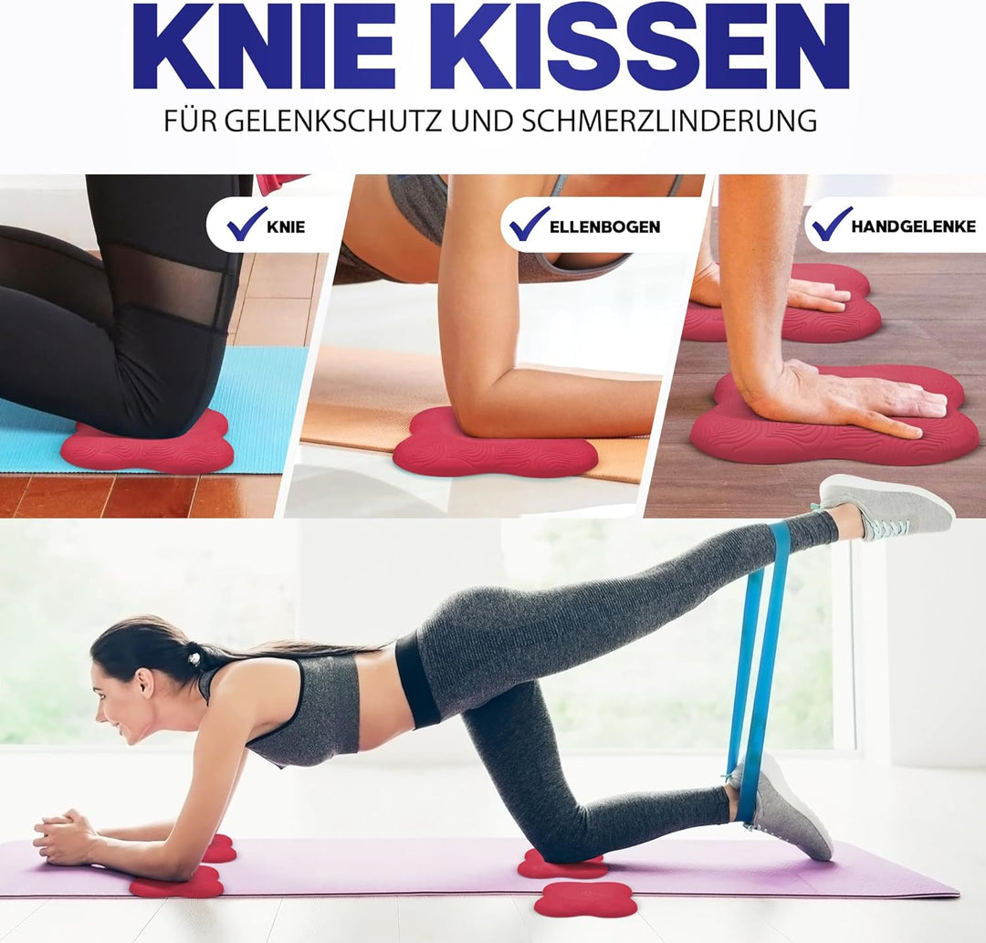 Yoga-Knie-Pad 2er Pack Kniekissen mit Transportbeutel+Trainingsanleitung PDF Maximale Entlastung und
