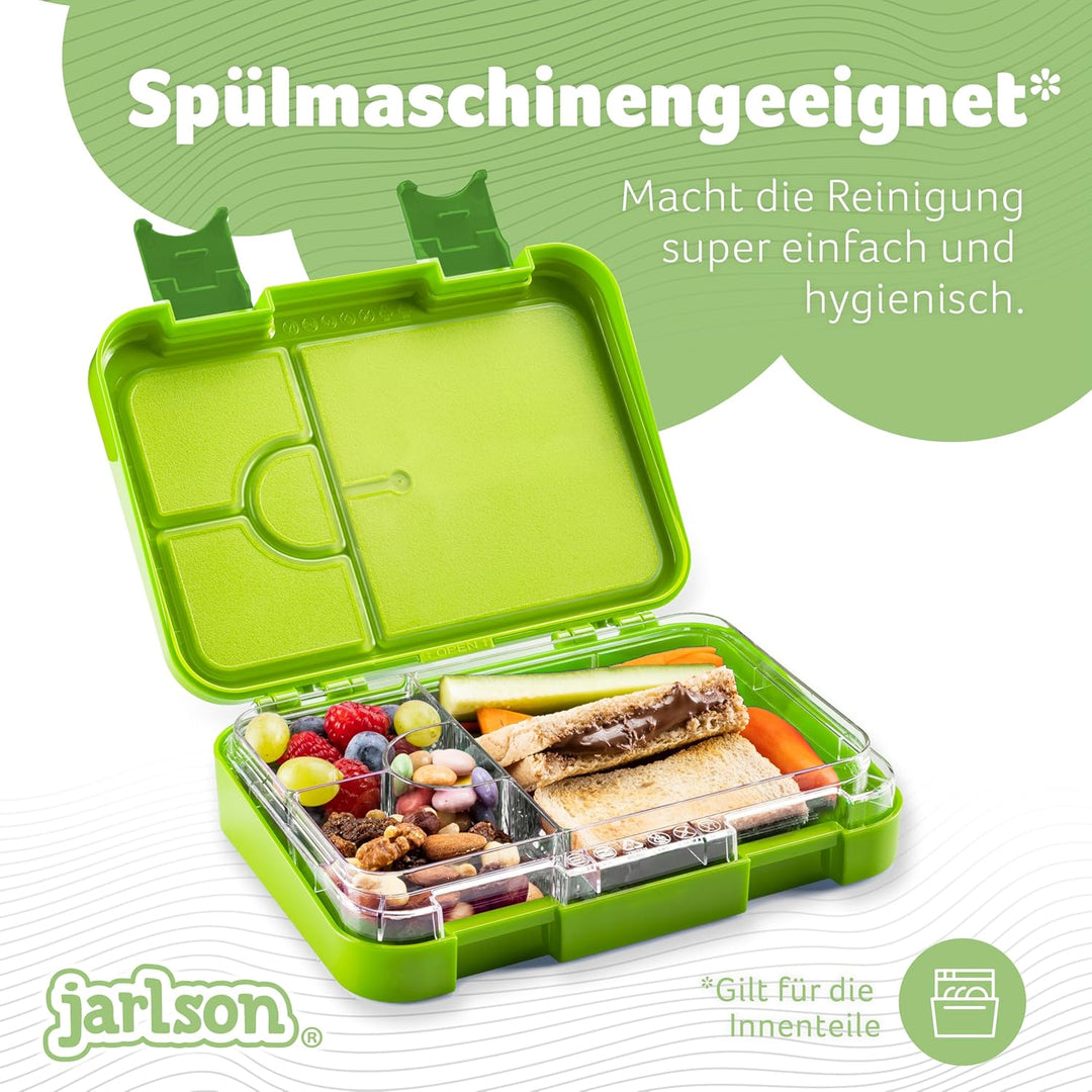 Jarlson® Brotdose Kinder mit Fächern - TONI Lunchbox - Bento Box auslaufsicher – Jausenbox für Kinde