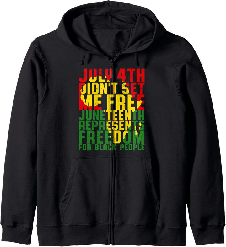 Juneteenth 4. Juli Retro Emanzipation Melanin Schwarzer Stol Kapuzenjacke