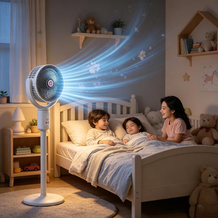 2026 Teleskop-Umwälzventilator, mit Fernbedienung, 5 Geschwindigkeiten, oszillierender Luftbeweger,