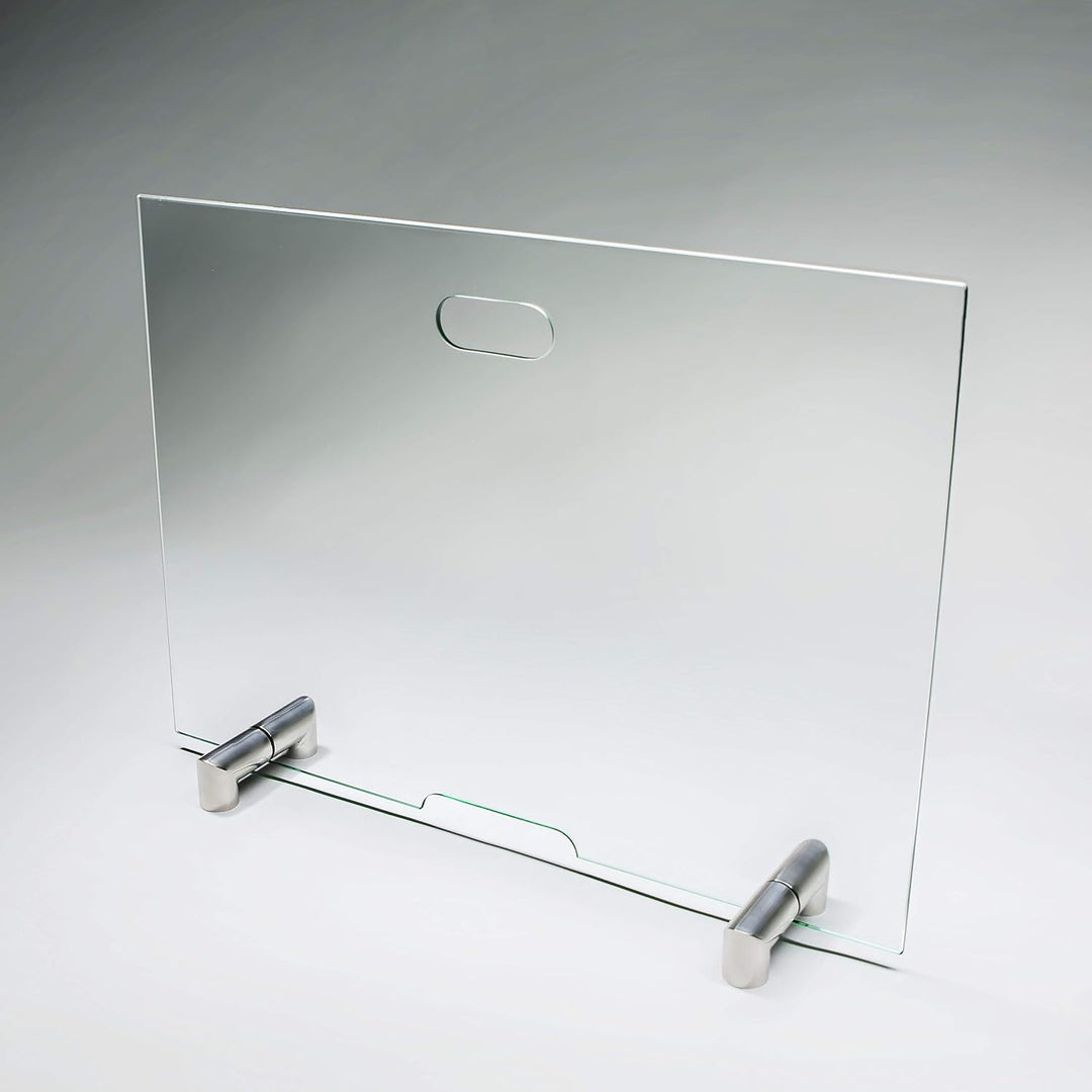 BIJON Kaminschutzgitter aus Spezial-Sicherheitsglas, Hitzeschutz Funkenschuztgitter, Ofenschutzgitte