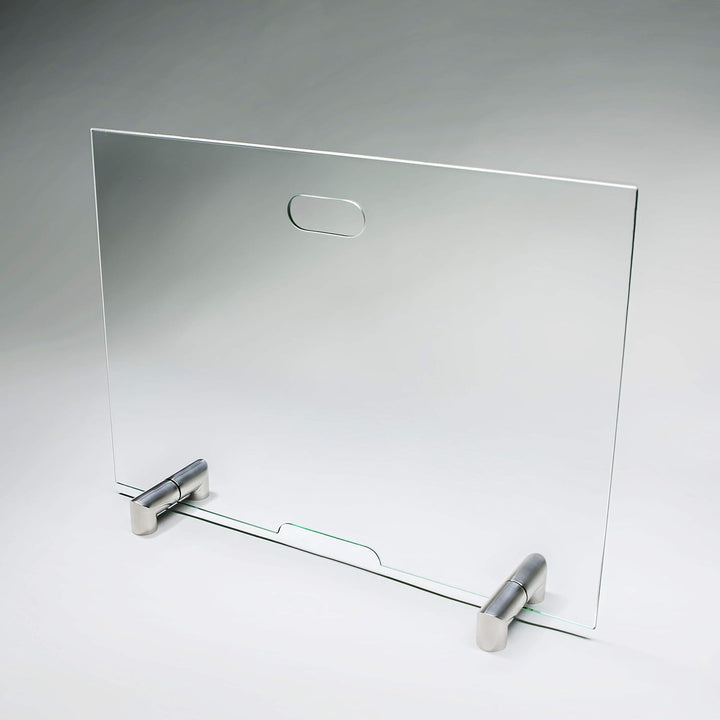 BIJON Kaminschutzgitter aus Spezial-Sicherheitsglas, Hitzeschutz Funkenschuztgitter, Ofenschutzgitte