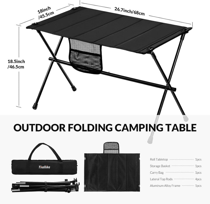 Campingtisch Klappbar,Aluminium Klapptisch Camping Tisch mit Tragetasche und Netztasche,Ultraleicht