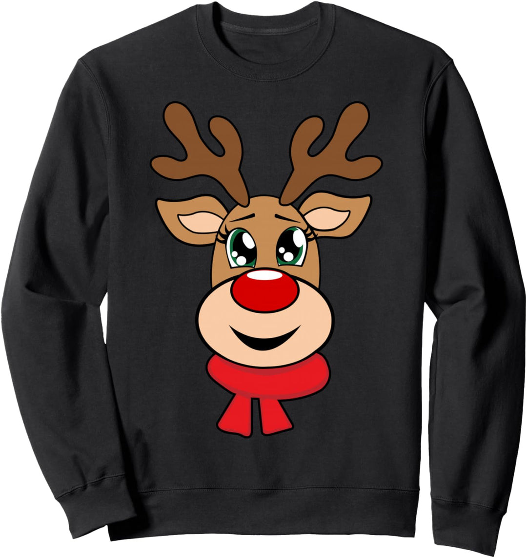 Rentier Weihnachtspullover Weihnachtspulli Damen Herren Sweatshirt
