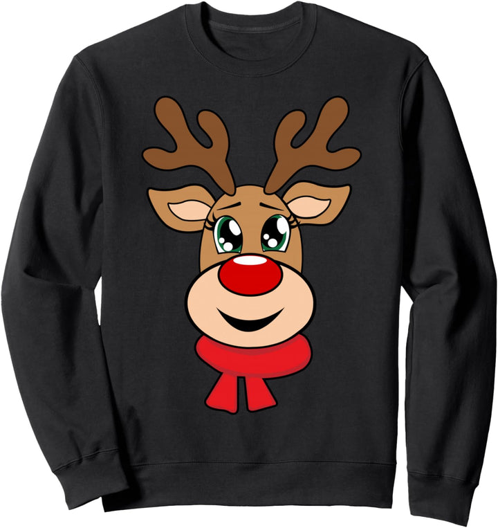 Rentier Weihnachtspullover Weihnachtspulli Damen Herren Sweatshirt