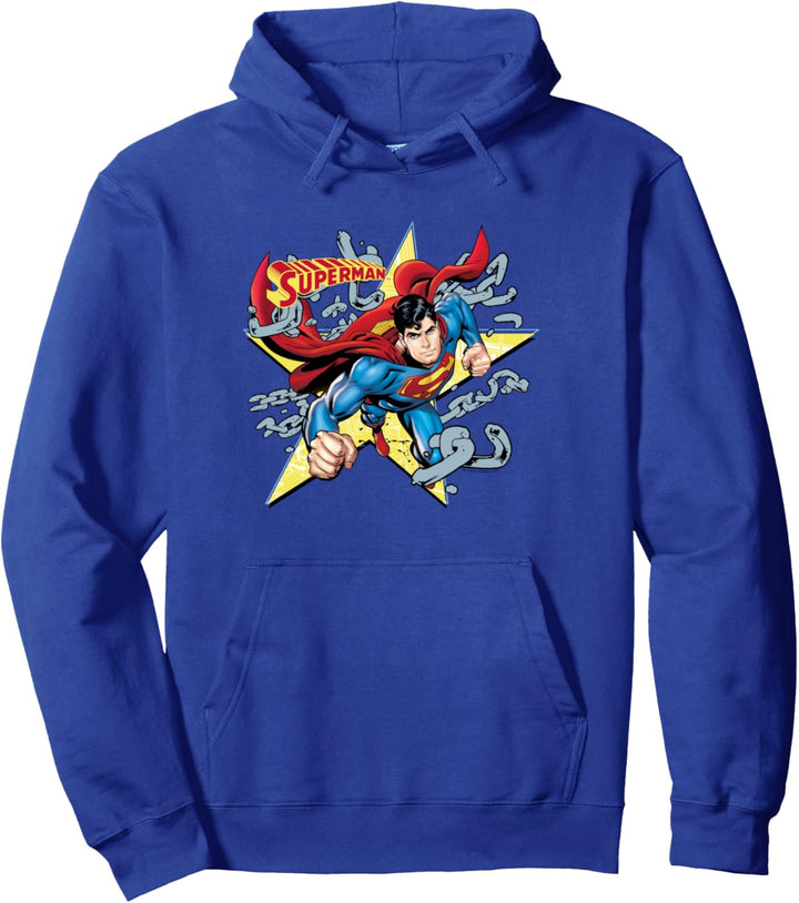 Superman Stars and Chains Pullover Hoodie