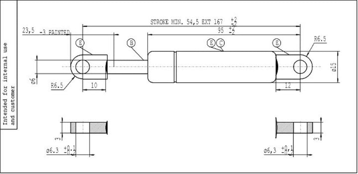 Stabilus Lift-O-Mat Gasfeder, schwarz
