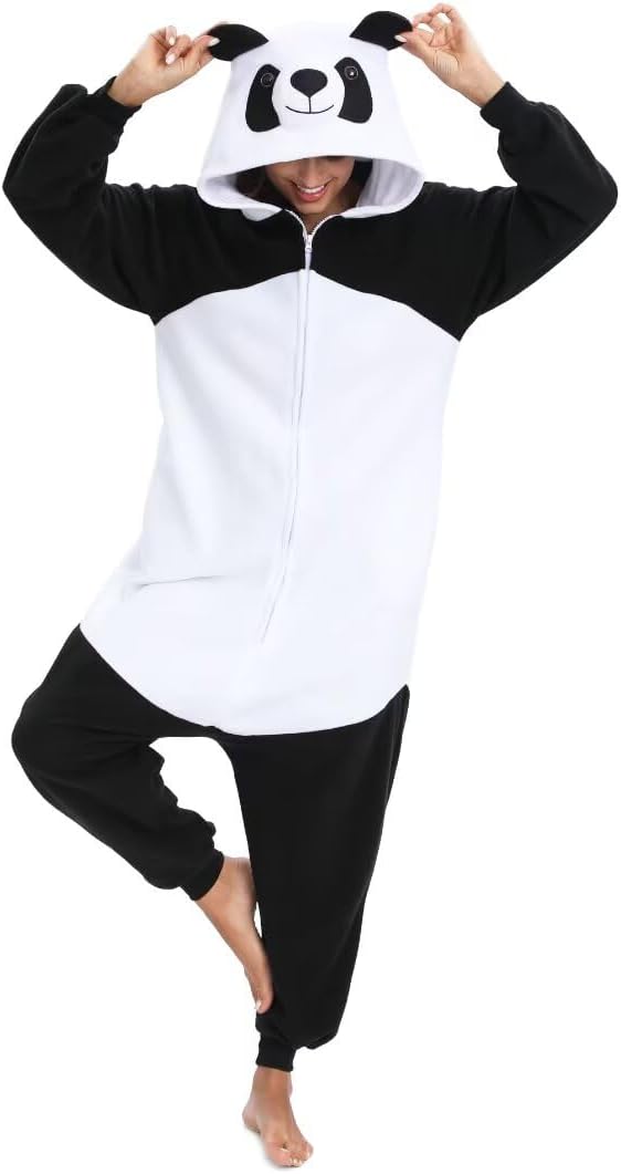 Onesie Tier Erwachsene Unisex Tieroutfit Cosplay Pyjamas Karneval kostüm S Panda, S Panda