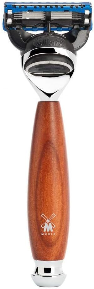 MÜHLE Rasierset mit Schale - Vivo Serie - Reines Dachshaar - kompatibel mit Gillette-Klingen - Pflau