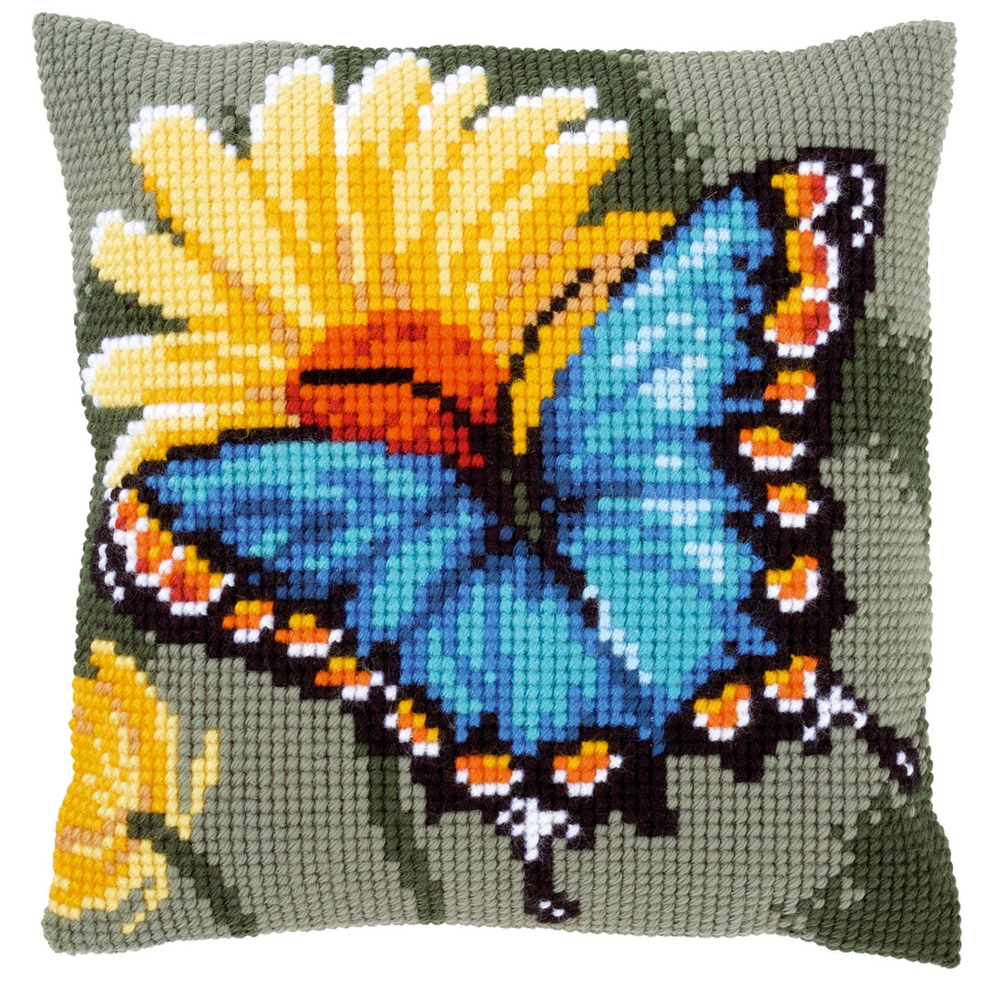 Vervaco Stickpackung für Kreuzstichkissen vorgedruckt, Baumwolle, weiss, 40 x 40 x 0,3 cm
