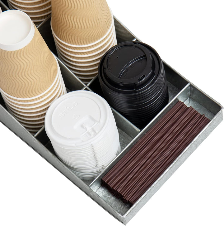 Mind Reader Kaffee-Gewürz-Organizer mit 7 Fächern, 1 Stück, silberfarben, Silber