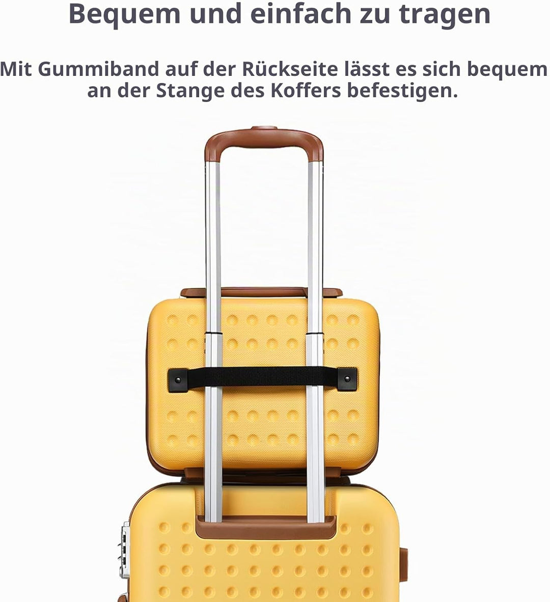 KONO Kosmetikkoffer Schminkkoffer Leicht Handgepäck Tragbar Beautycase Damen ABS+PC Make Up Koffer m