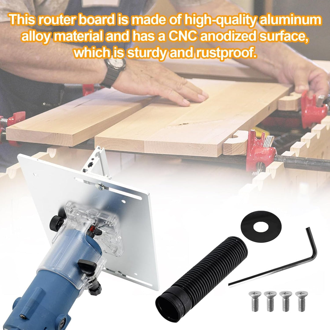 Set mit 3 Frästisch Einlegeplatten, Aluminiumlegierung, Frästisch Einlegeplatte für Oberfräsen, Rout