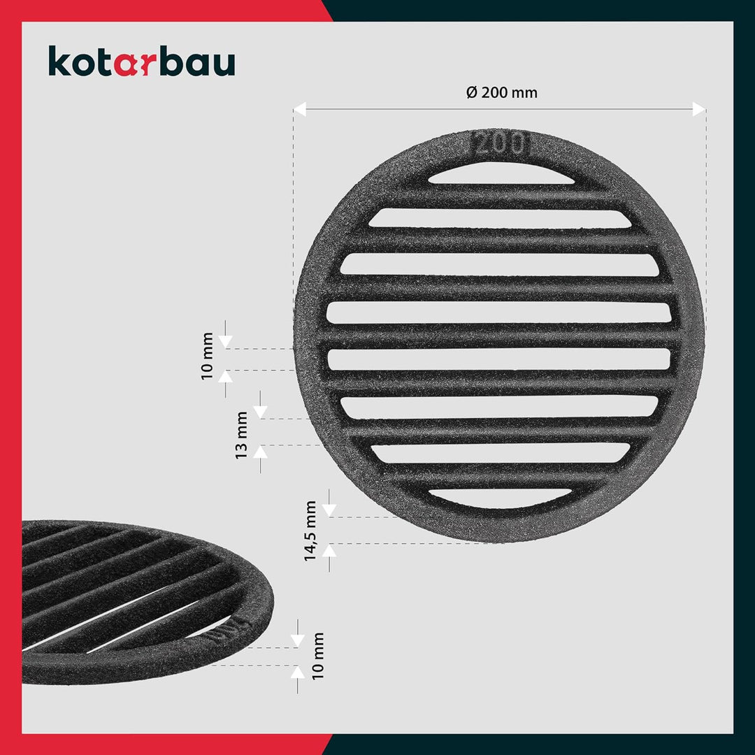 KOTARBAU Kaminrost Ø 20 cm Rundrost Kaminofen Ascherost Tafelrost Rost Ofengitter Kamin Ersatzteile