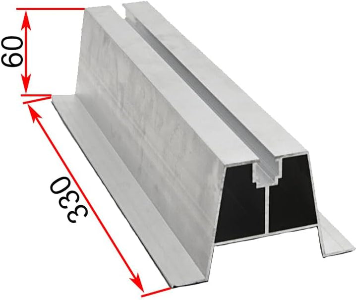 StoffTex Solarmodul Halterung Kit Schienen und Zubehör, Trapezblech Montage 330mm Verstellbar für So