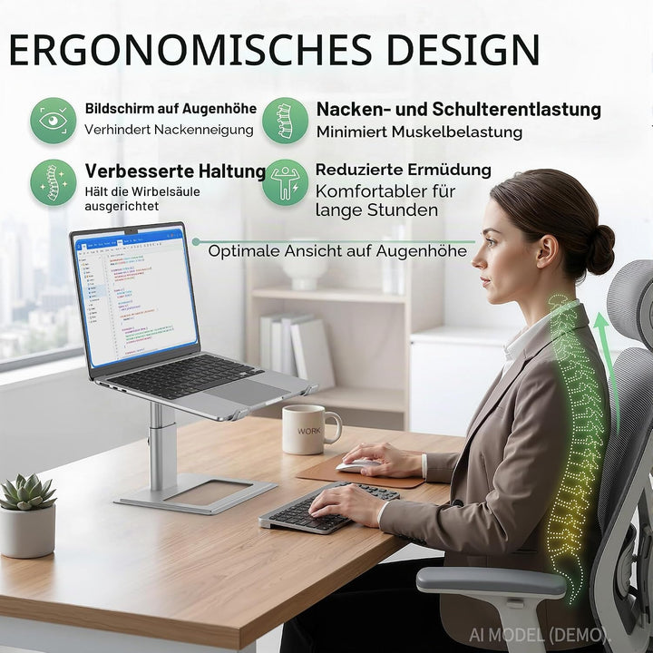 SOUNDANCE Verstellbarer Laptop-Ständer für Schreibtisch, Computerständer, ergonomischer Laptop-Halte