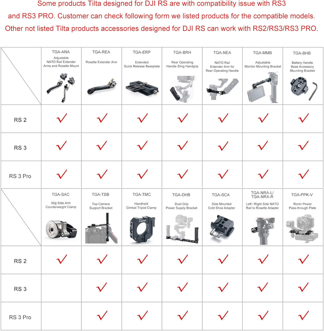 TILTA TGA-ANA Verstellbare NATO-Schienenverlängerungsarme und Rosettenhalterung Adjustable NATO Rail