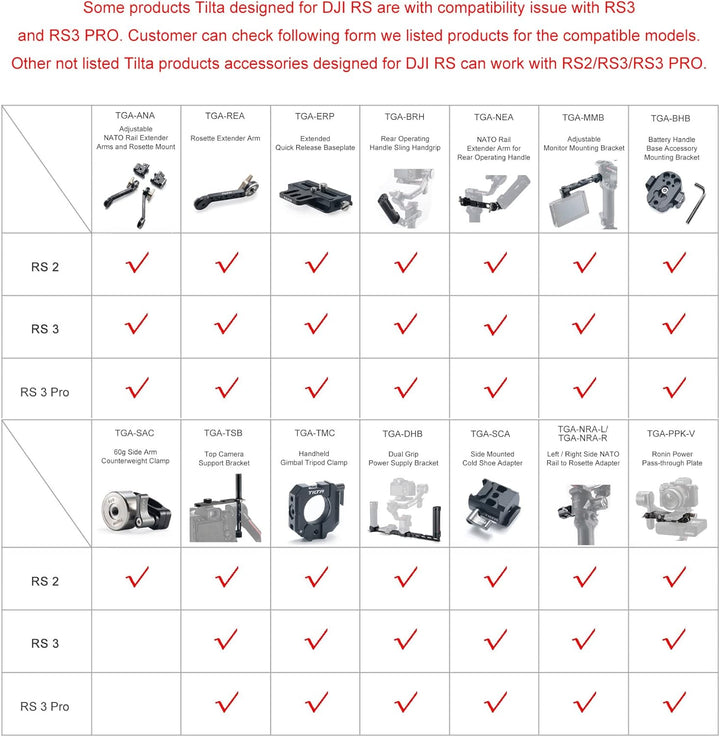TILTA TGA-ANA Verstellbare NATO-Schienenverlängerungsarme und Rosettenhalterung Adjustable NATO Rail