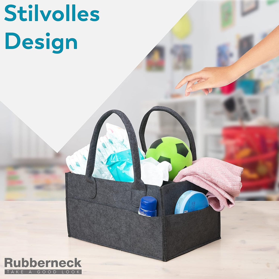 Rubberneck Baby Windel Filztasche - tragbare Wickeltasche, Allzweck Organizer aus Filz (Dunkelgrau,