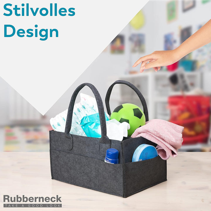 Rubberneck Baby Windel Filztasche - tragbare Wickeltasche, Allzweck Organizer aus Filz (Dunkelgrau,