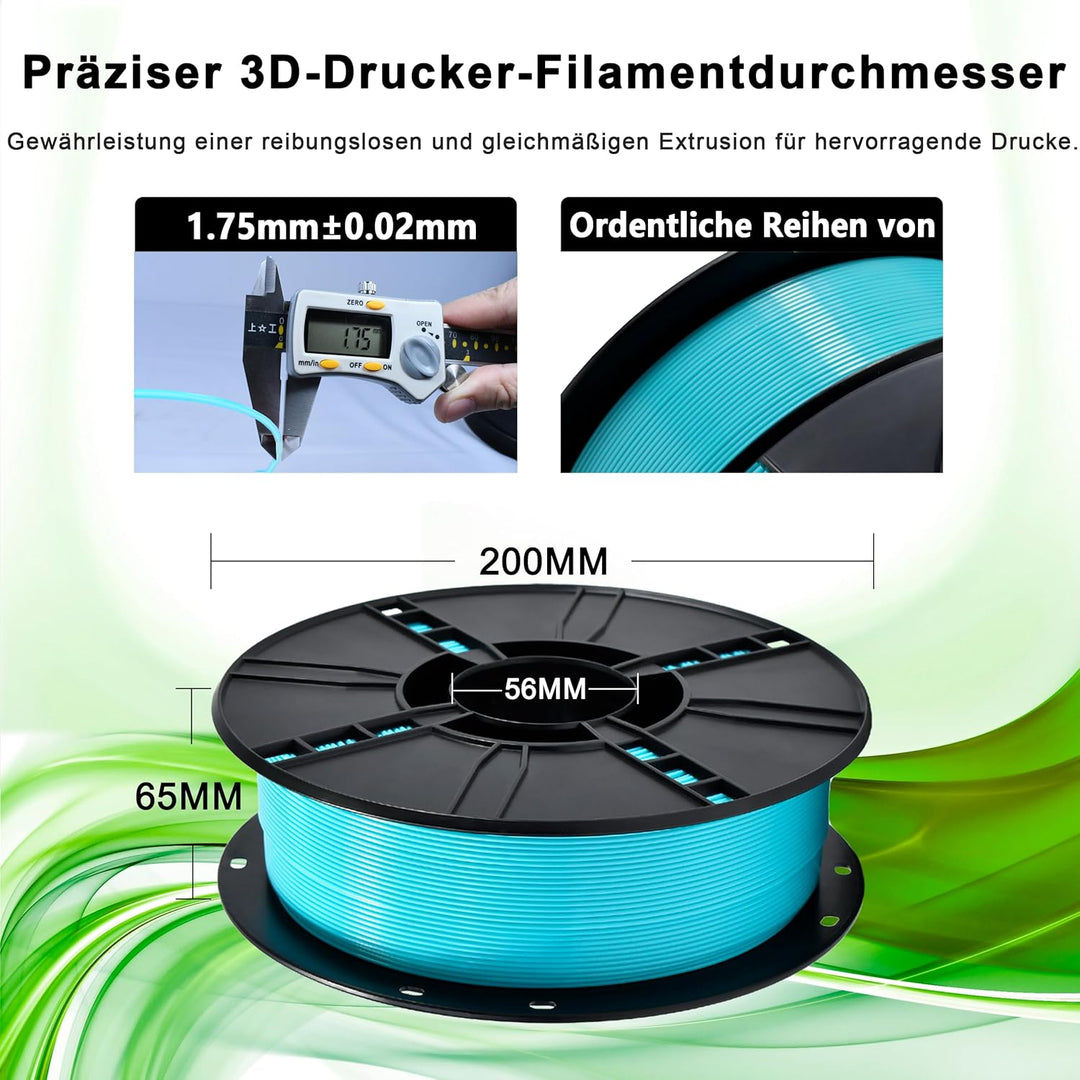 iBOSS PLA Plus (PLA+) 3D-Drucker Filament 1,75mm, Massgenauigkeit +/- 0,02 mm 1 kg Spule (2,2 LBS),
