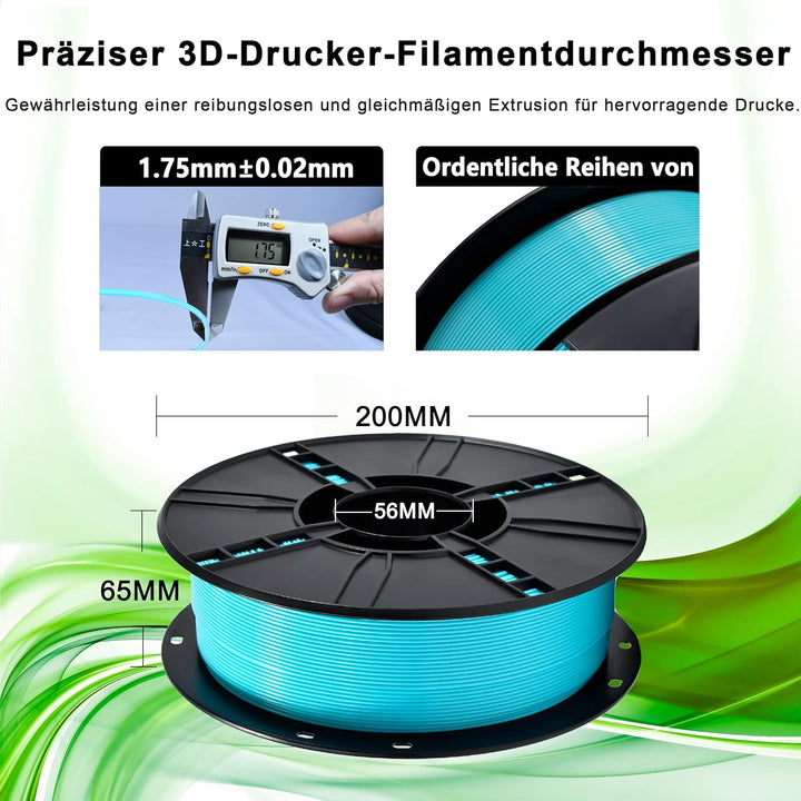 iBOSS PLA Plus (PLA+) 3D-Drucker Filament 1,75mm, Massgenauigkeit +/- 0,02 mm 1 kg Spule (2,2 LBS),